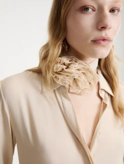 Camicia in misto seta - SABBIA