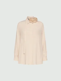 Camicia in misto seta - SABBIA