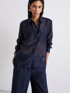 Camicia in organza - BLU NOTTE