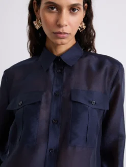 Camicia in organza - BLU NOTTE