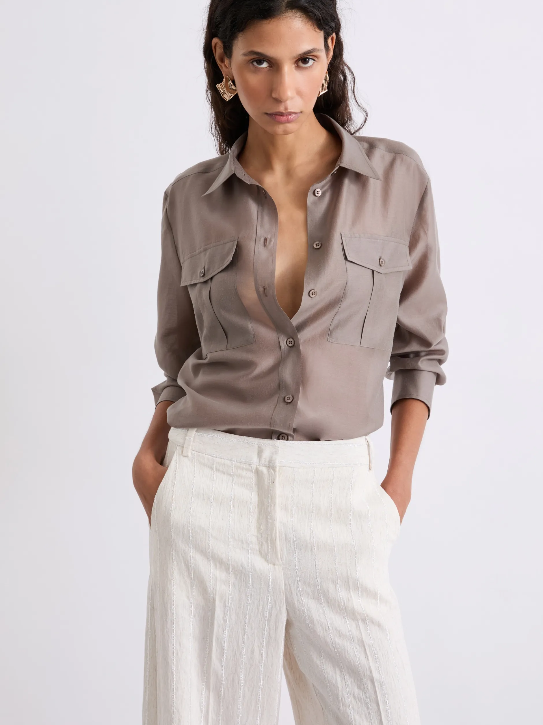 Camicia in organza - STONE