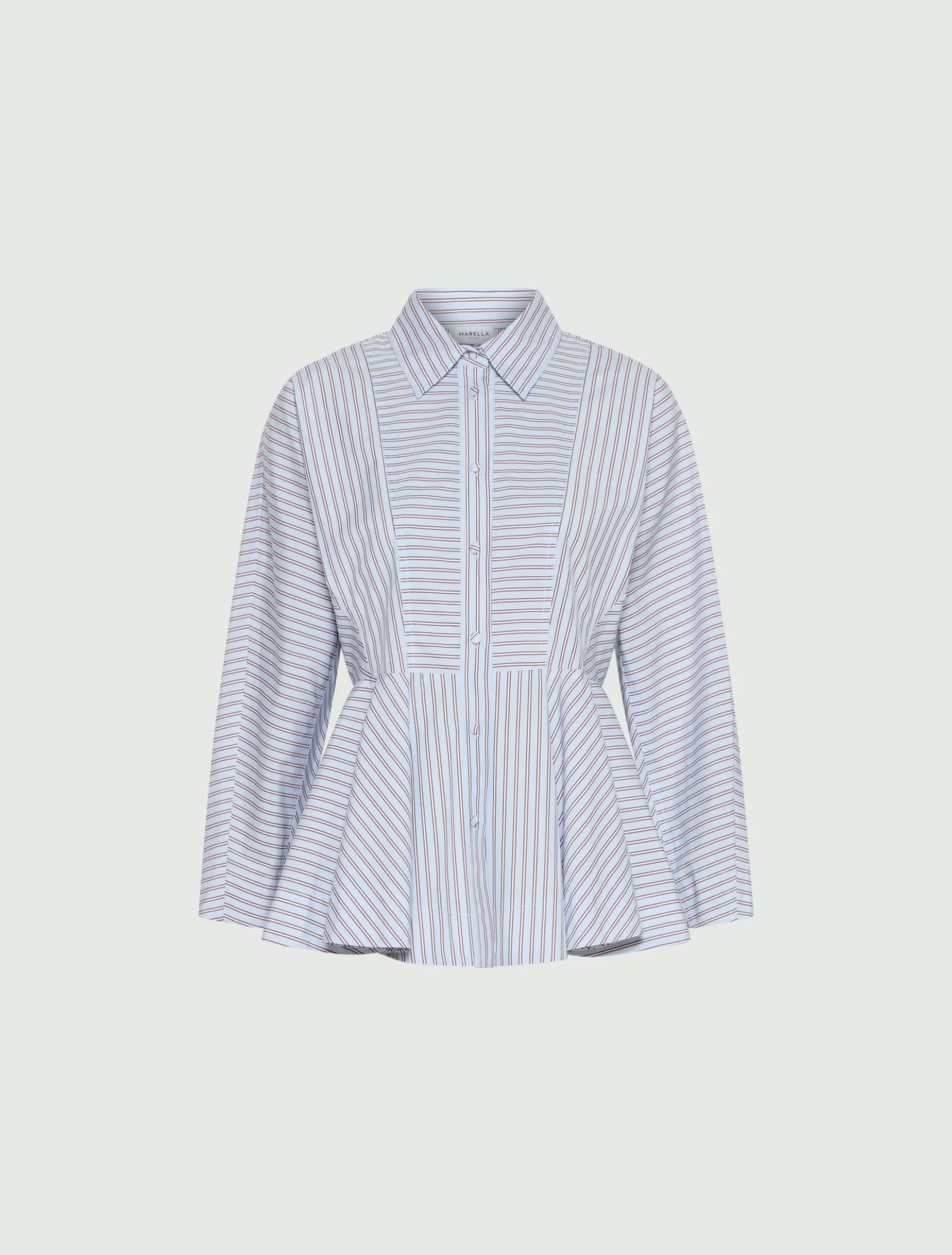 Camicia in popeline con baschina - AZZURRO