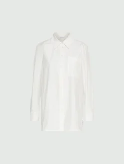 Camicia in popeline di cotone lavato - BIANCO