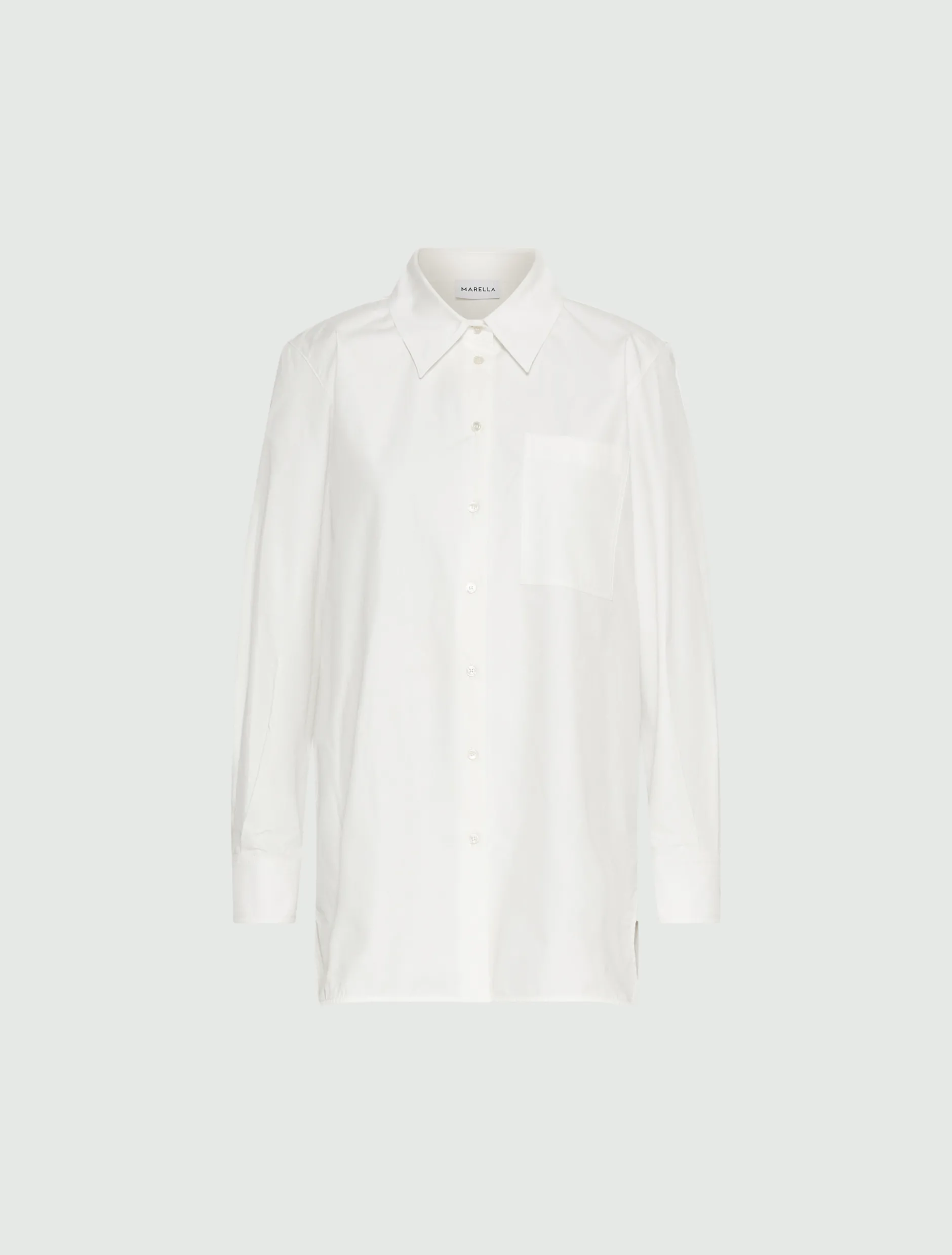 Camicia in popeline di cotone lavato - BIANCO