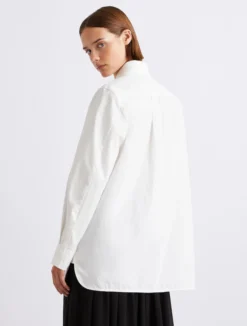 Camicia in popeline di cotone lavato - BIANCO