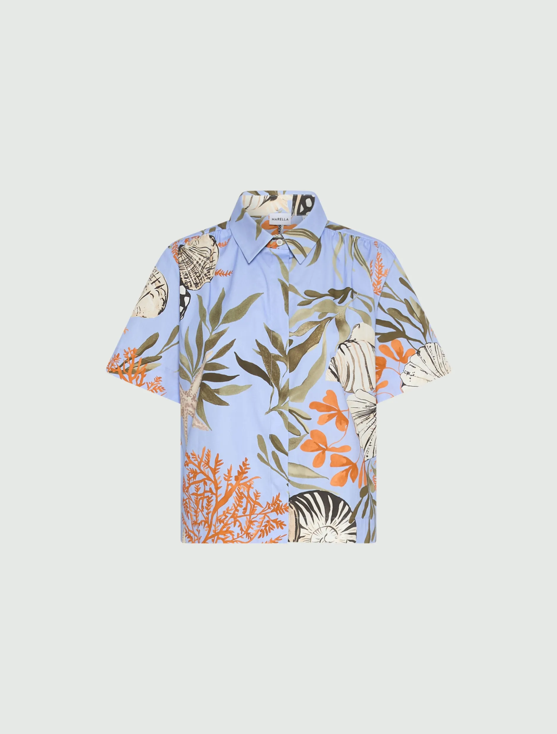 Camicia in popeline di cotone - AZZURRO