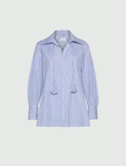 Camicia in popeline di cotone - AZZURRO