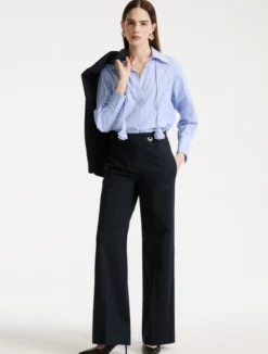 Camicia in popeline di cotone - AZZURRO