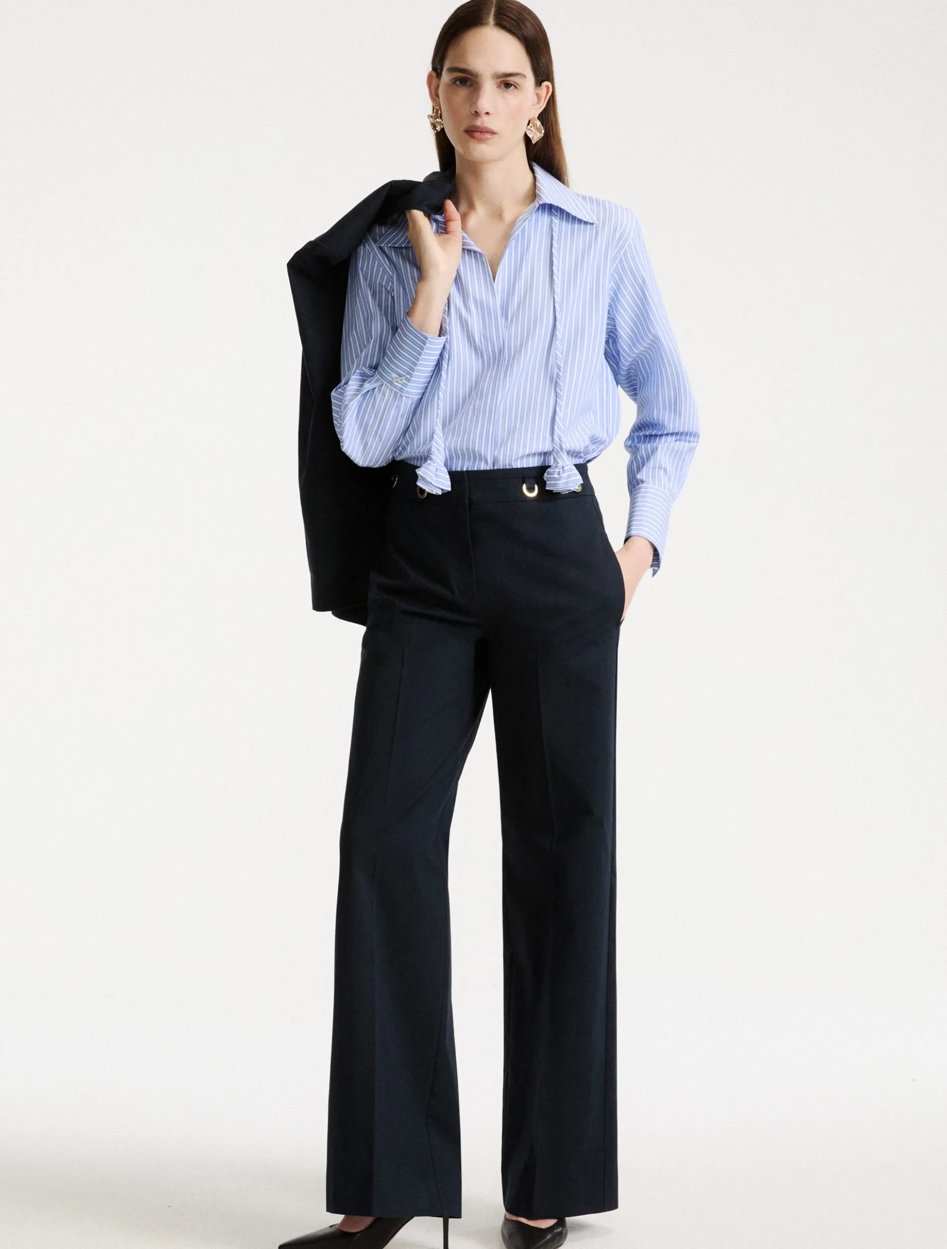 Camicia in popeline di cotone - AZZURRO