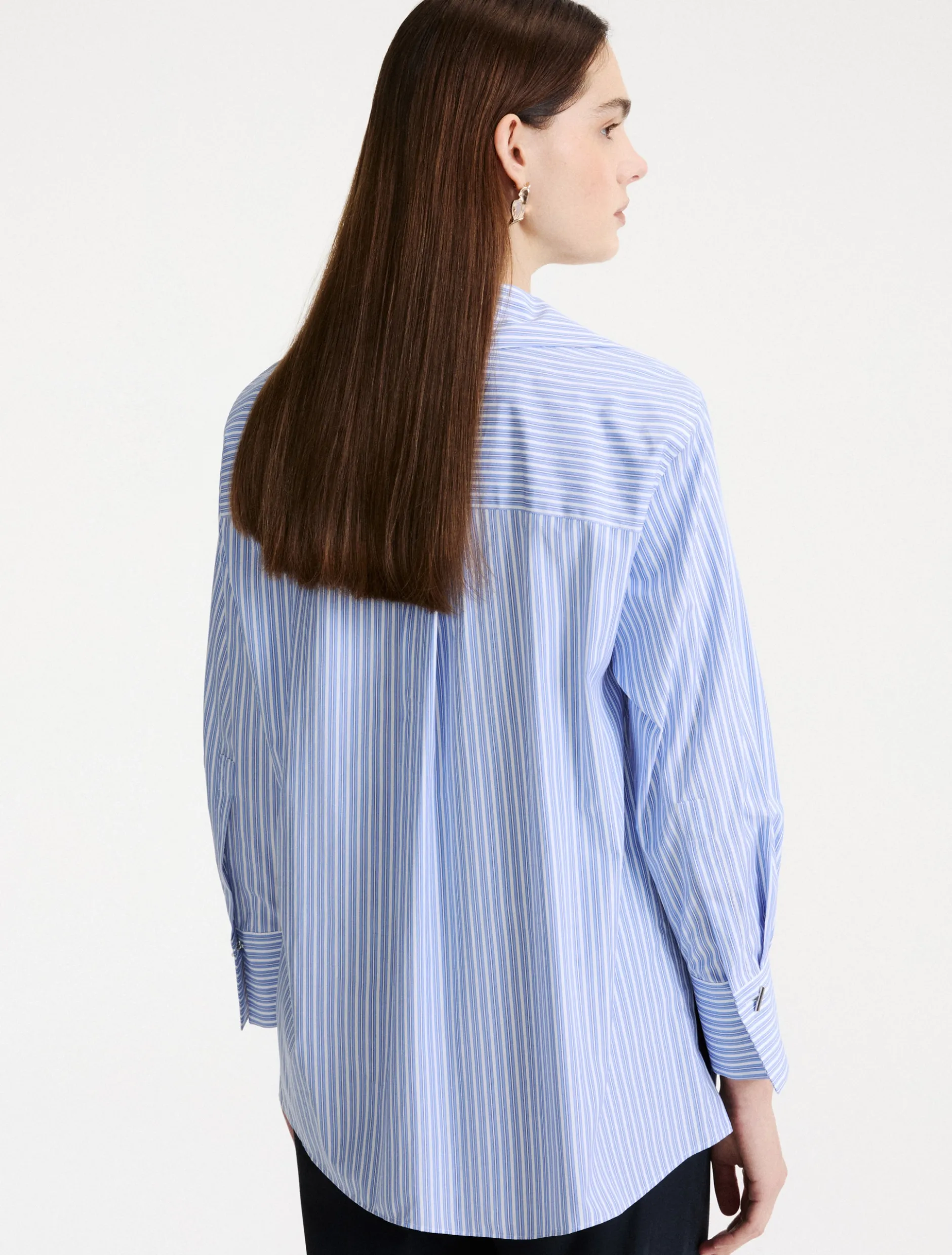 Camicia in popeline di cotone - AZZURRO