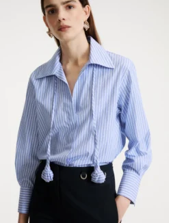 Camicia in popeline di cotone - AZZURRO
