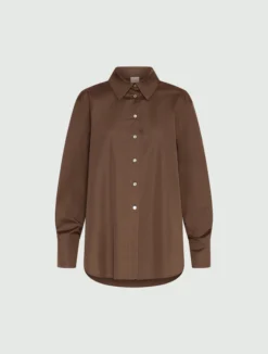 Camicia in popeline leggero - MARRONE