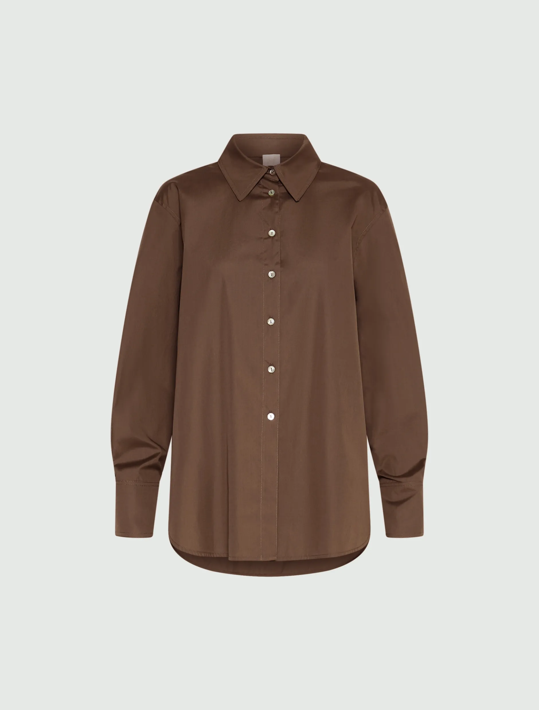Camicia in popeline leggero - MARRONE