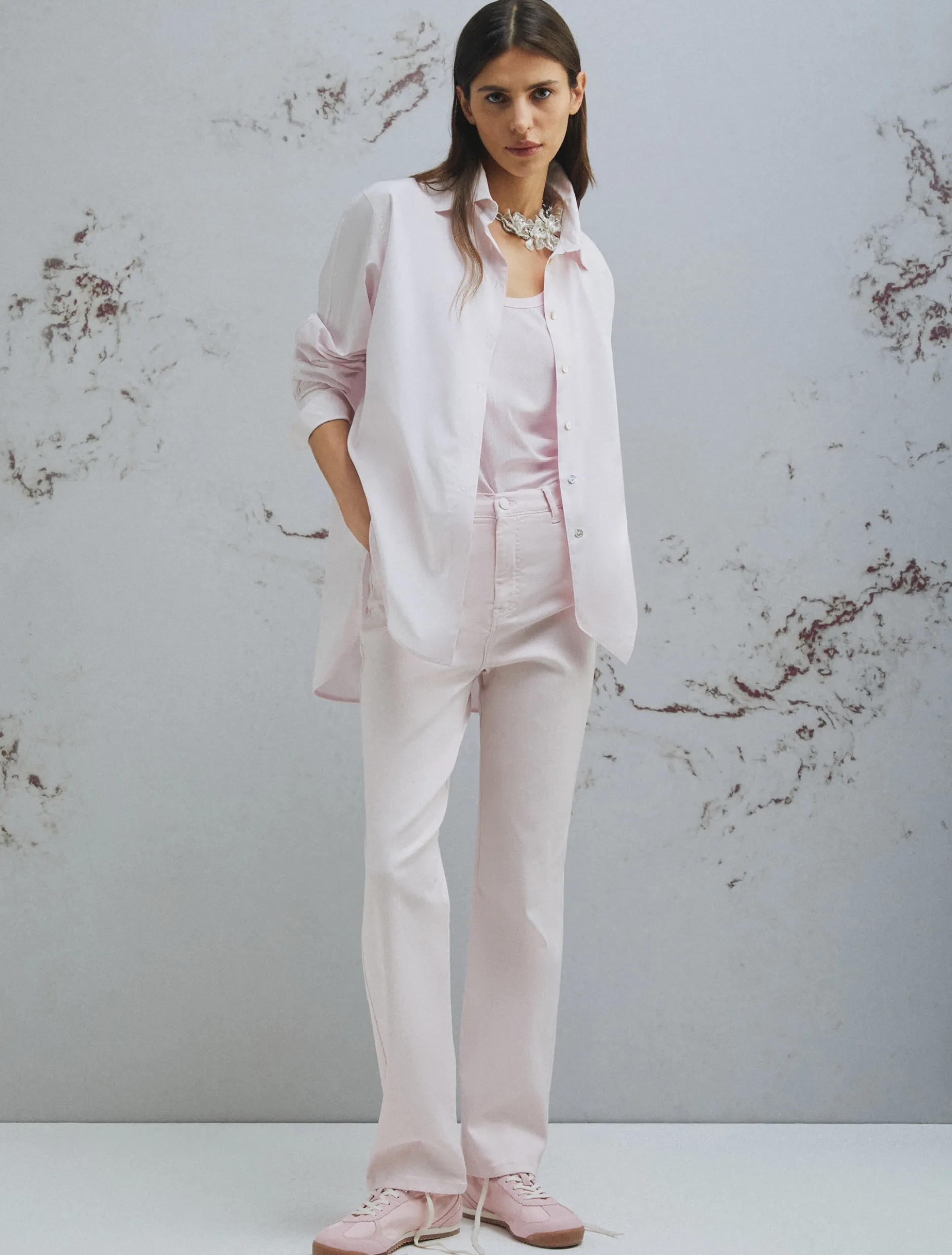 Camicia in popeline leggero - ROSA