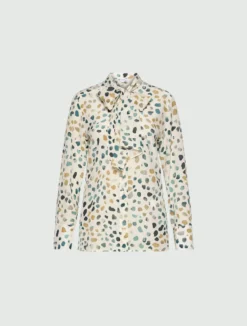 Camicia in pura seta con sciarpina - BIANCO