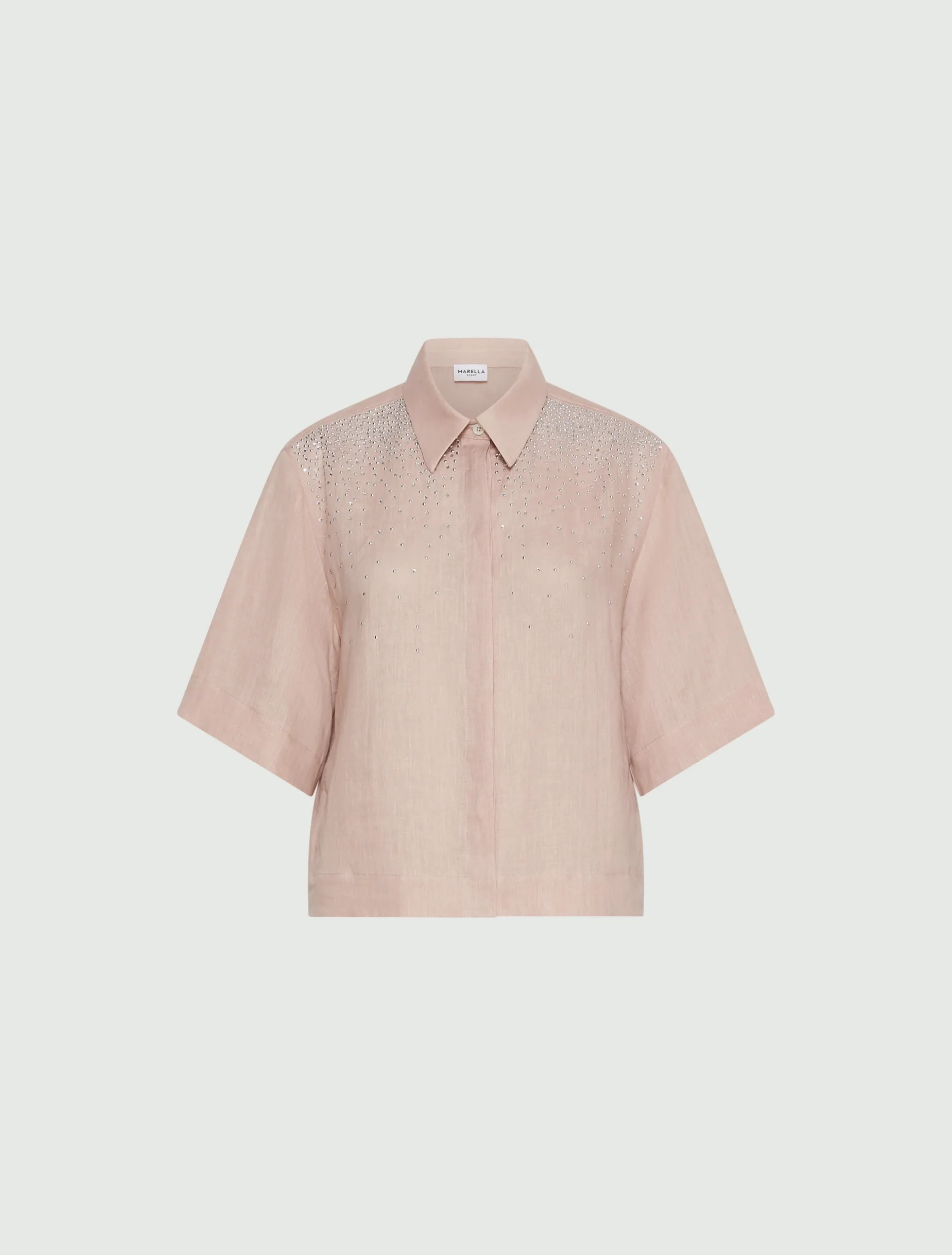 Camicia in puro lino con strass - CIPRIA