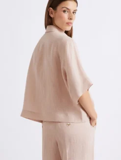 Camicia in puro lino con strass - CIPRIA