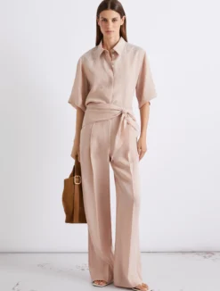 Camicia in puro lino con strass - CIPRIA