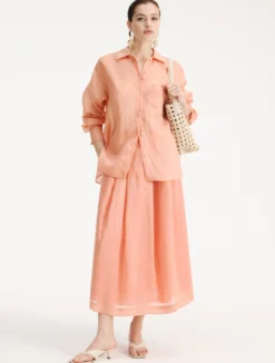 Camicia in ramié - ROSA ANTICO
