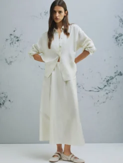 Camicia in seta - BIANCO LANA