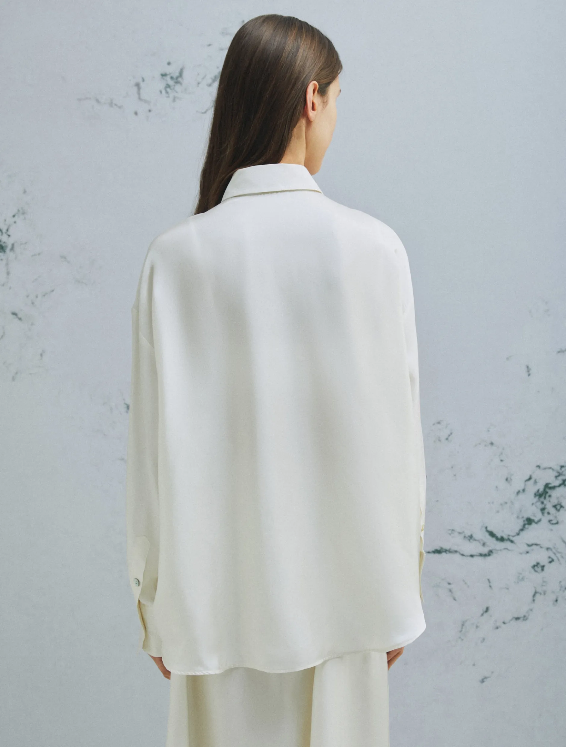Camicia in seta - BIANCO LANA