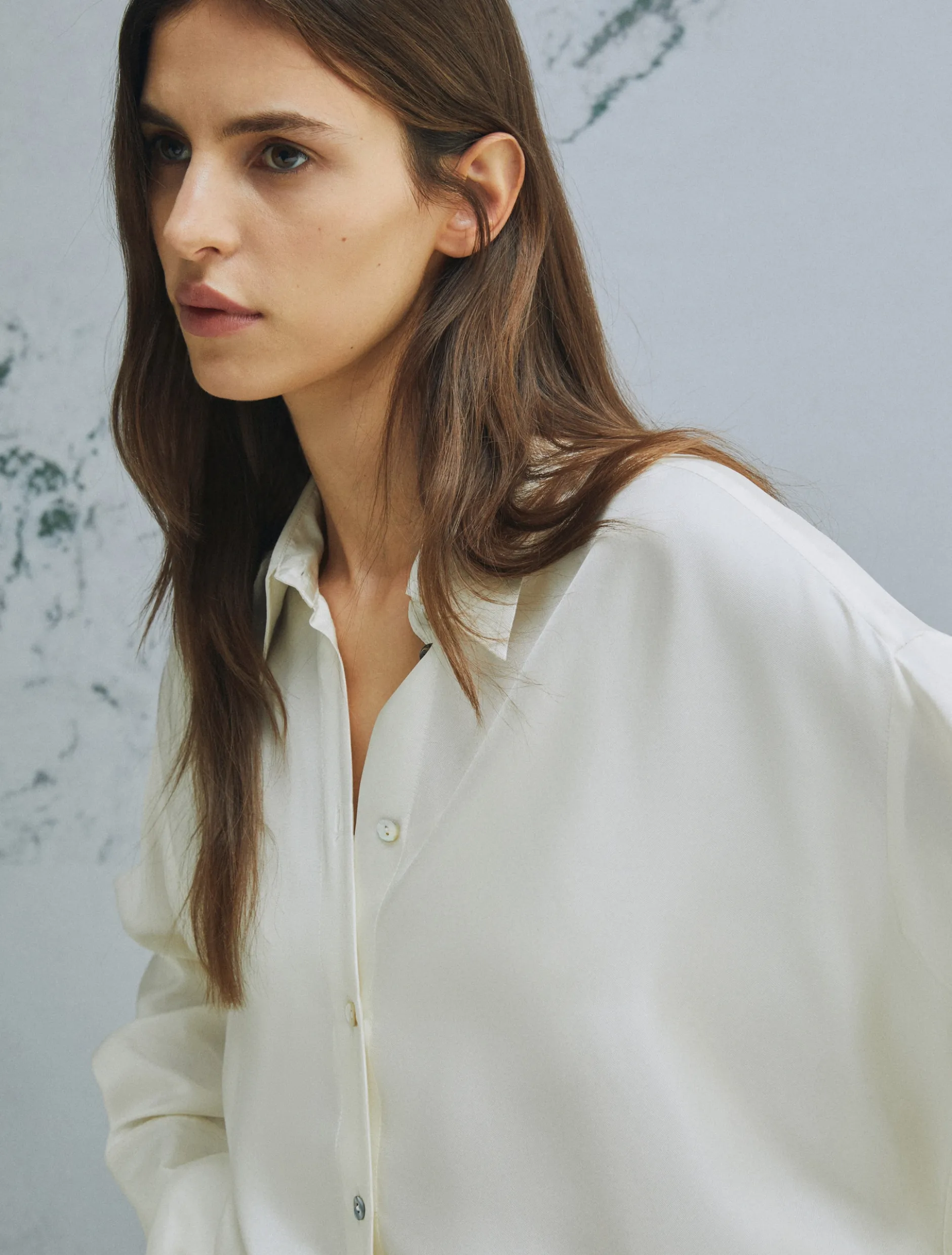 Camicia in seta - BIANCO LANA