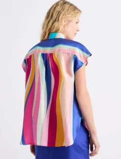 Camicia in seta con nodo - FUXIA