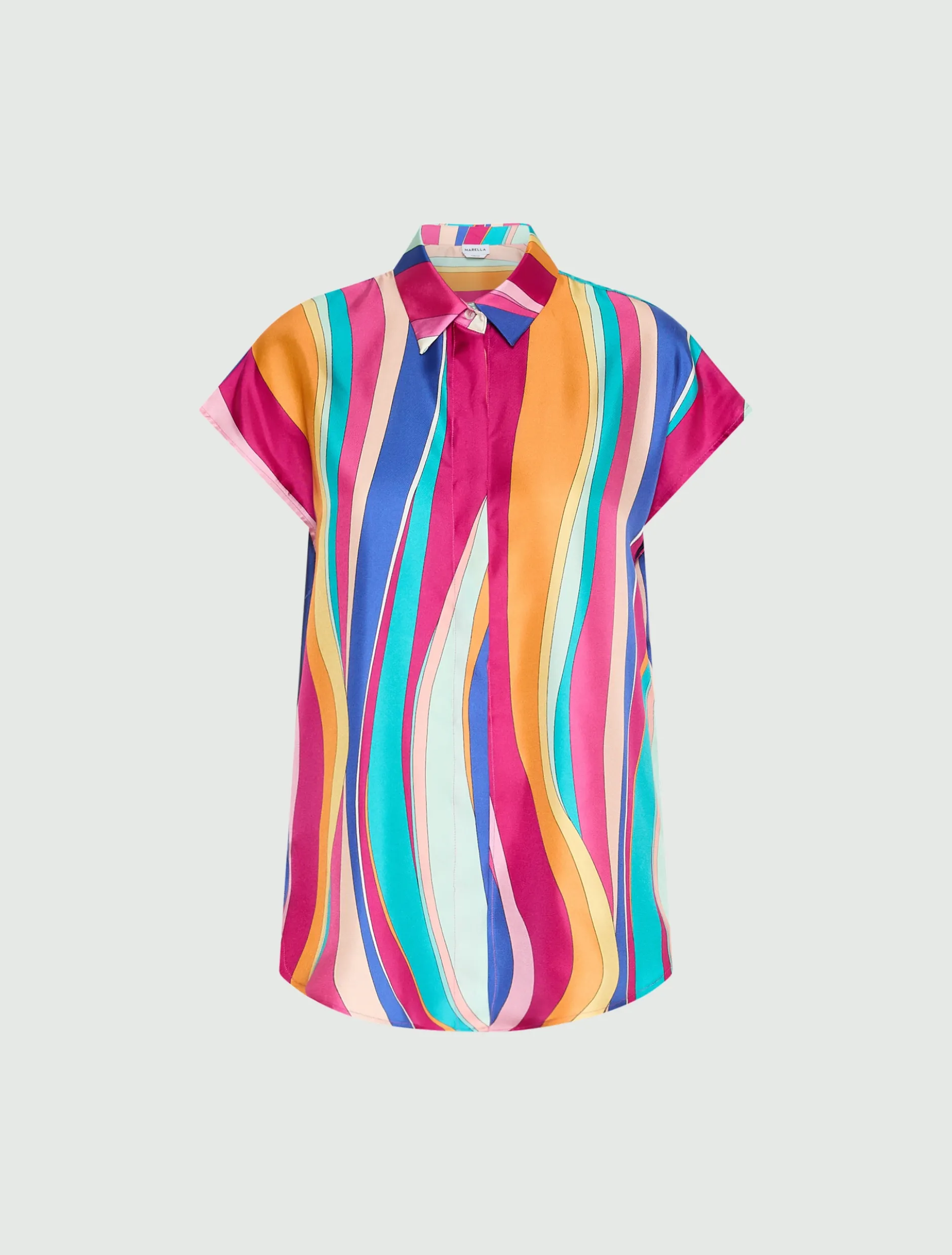 Camicia in seta con nodo - FUXIA