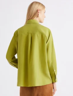 Camicia in seta habotai - VERDE
