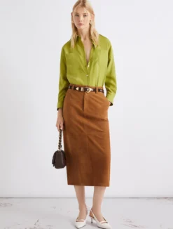 Camicia in seta habotai - VERDE