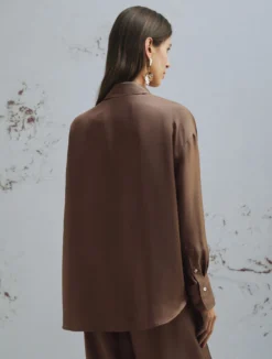 Camicia in seta - MARRONE