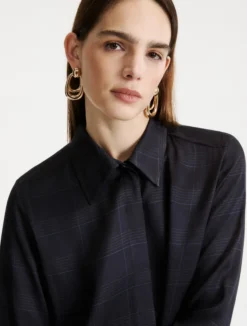 Camicia in twill stampato - BLU