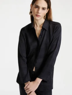 Camicia in twill stampato - BLU