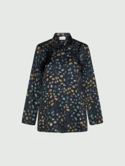 Camicia in twill stampato - NAVY