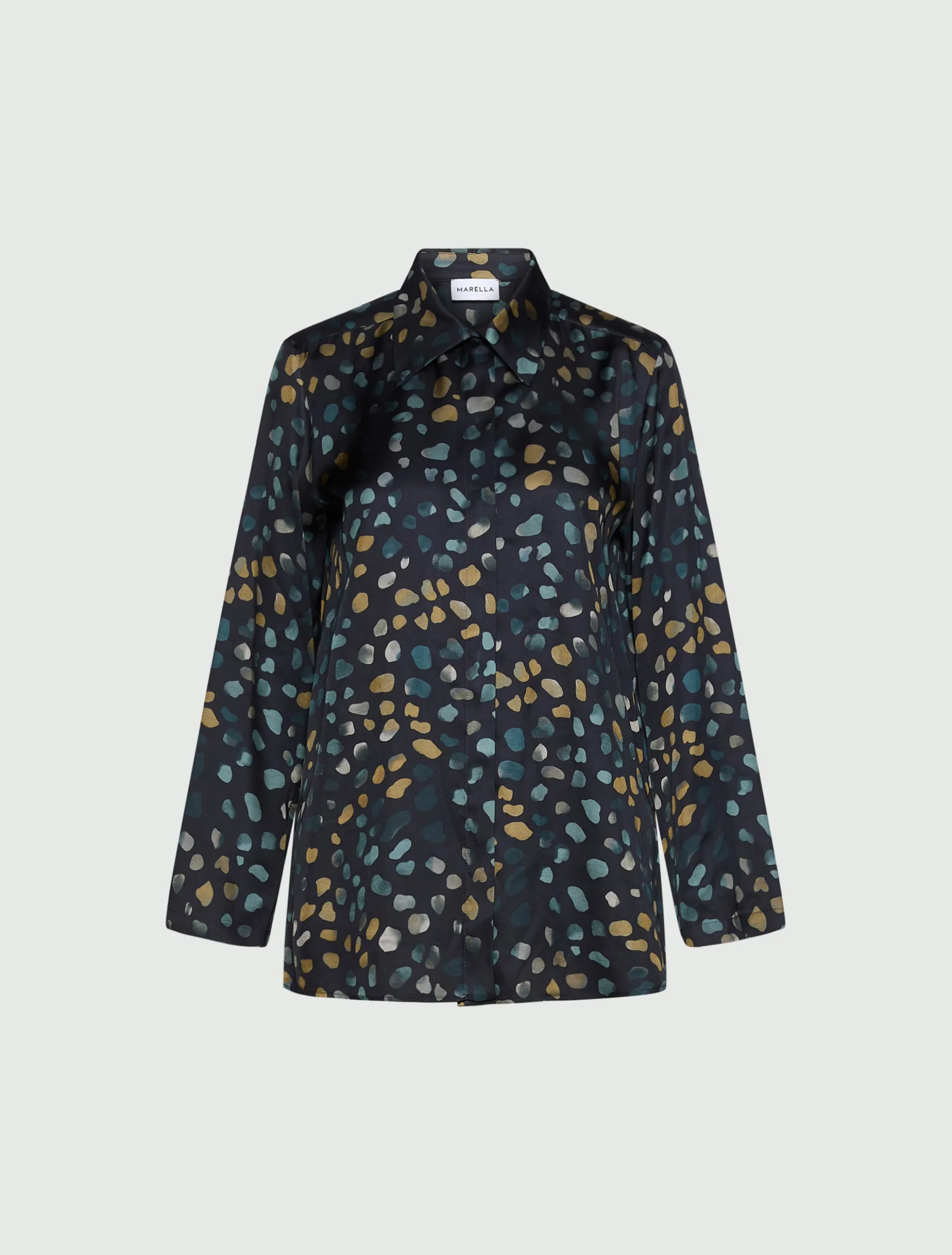 Camicia in twill stampato - NAVY
