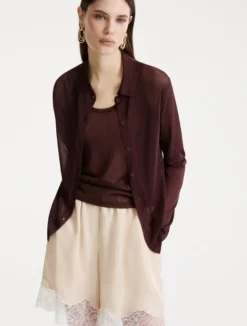 Camicia in viscosa e lurex - BORDEAUX