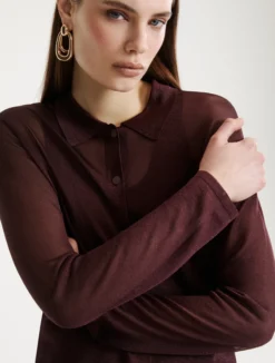 Camicia in viscosa e lurex - BORDEAUX