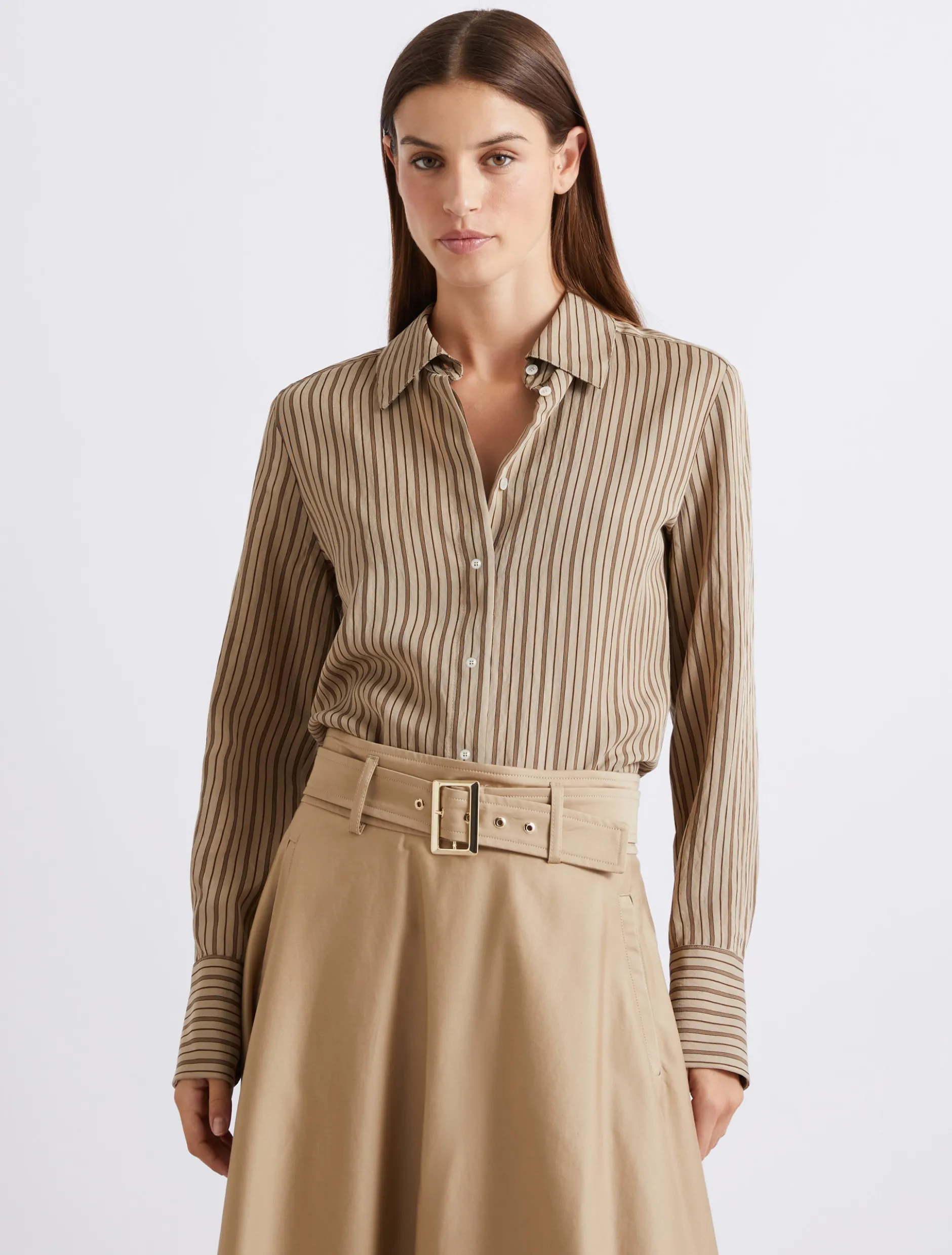 Camicia in viscosa - NOCCIOLA