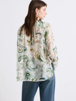 Camicia in voile di seta - BIANCO OTTICO