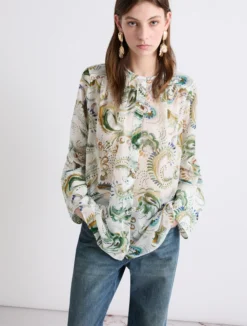 Camicia in voile di seta - BIANCO OTTICO