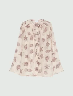 Camicia in voile di seta - BIANCO LANA
