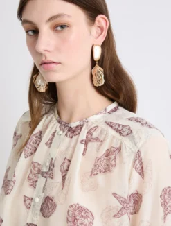 Camicia in voile di seta - BIANCO LANA