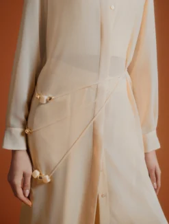 Camicia lunga in georgette con collana - NUDO