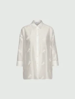 Camicia over in organza - Bianco