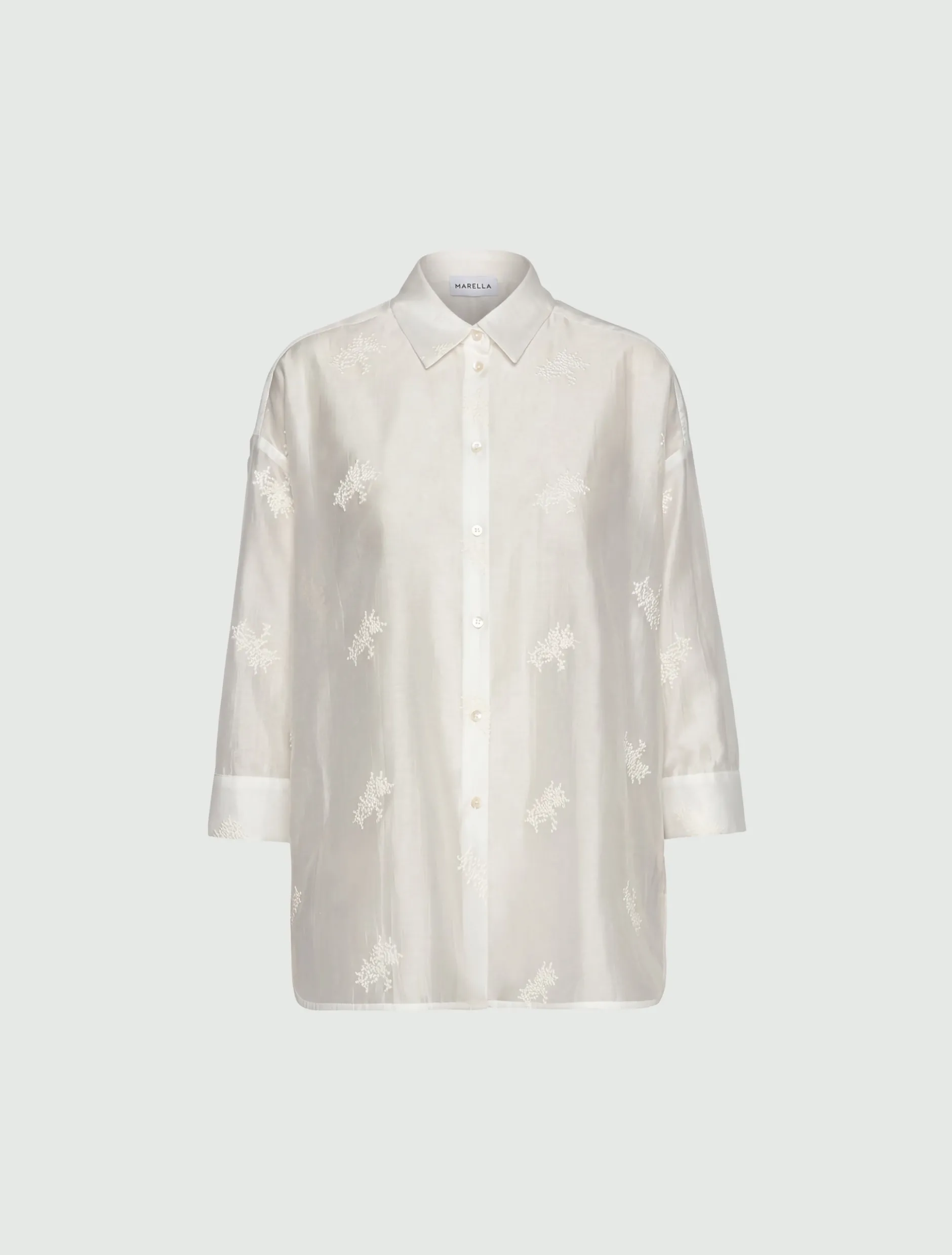 Camicia over in organza - Bianco