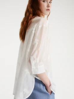 Camicia over in organza - Bianco