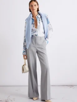 Camicia oversize in popeline stretch - AZZURRO