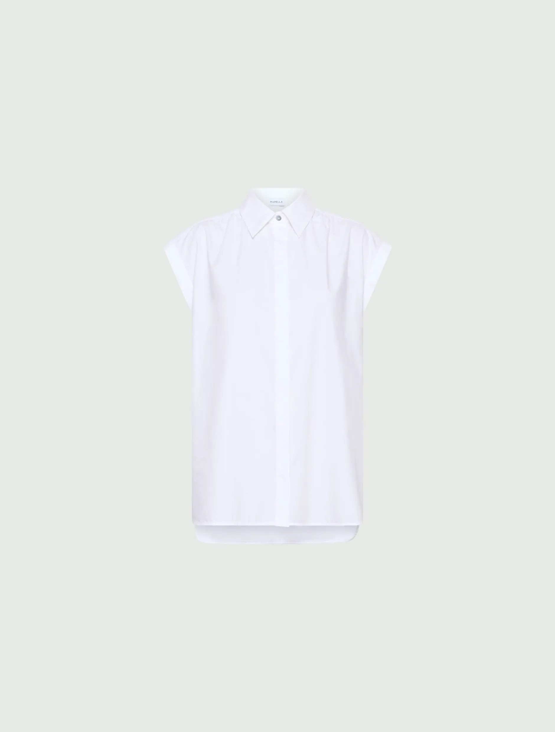 Camicia smanicata in popeline - BIANCO OTTICO