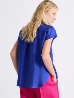 Camicia smanicata in seta - BLUETTE
