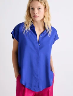 Camicia smanicata in seta - BLUETTE